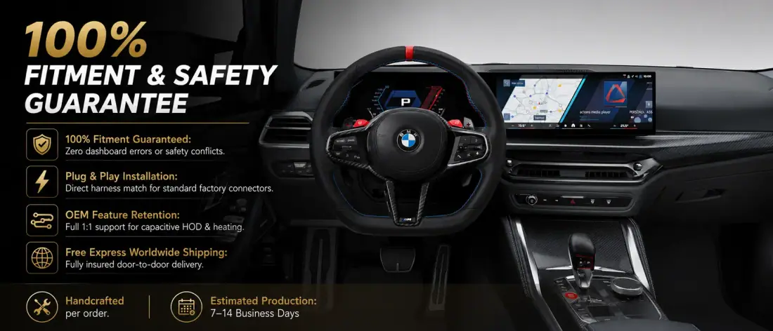 Custom steering wheel fitment safety guarantee