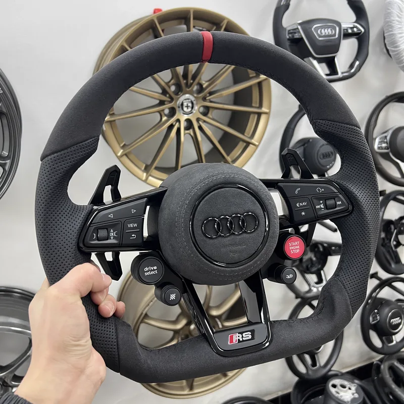 Alcantara and Nappa leather stitched steering wheel 12 o'clock alignment mark ergonomic grip custom steering wheel | YINGGENE Alcantara and Nappa leather stitched steering wheel 12 o'clock alignment mark ergonomic grip custom steering wheel โ Custom Steering Wheel