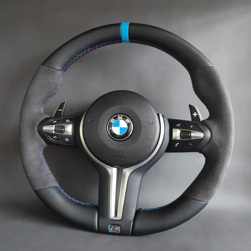 Alcantara Contrast Stitching Genuine Leather BMW F10 F20 F30 M3 M4 M5 Steering Wheel | YINGGENE Alcantara Contrast Stitching Genuine Leather BMW F10 F20 F30 M3 M4 M5 Steering Wheel โ Custom Steering Wheel