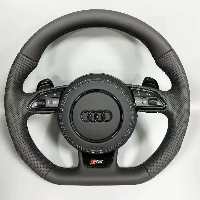 Audi Steering Wheel Compatible Models S4/S6 Steering Wheel Comparison Spliced Genuine Leather | YINGGENE Custom Steering Wheels Audi Steering Wheel Compatible Models S4/S6 Steering Wheel Comparison Spliced Genuine Leather