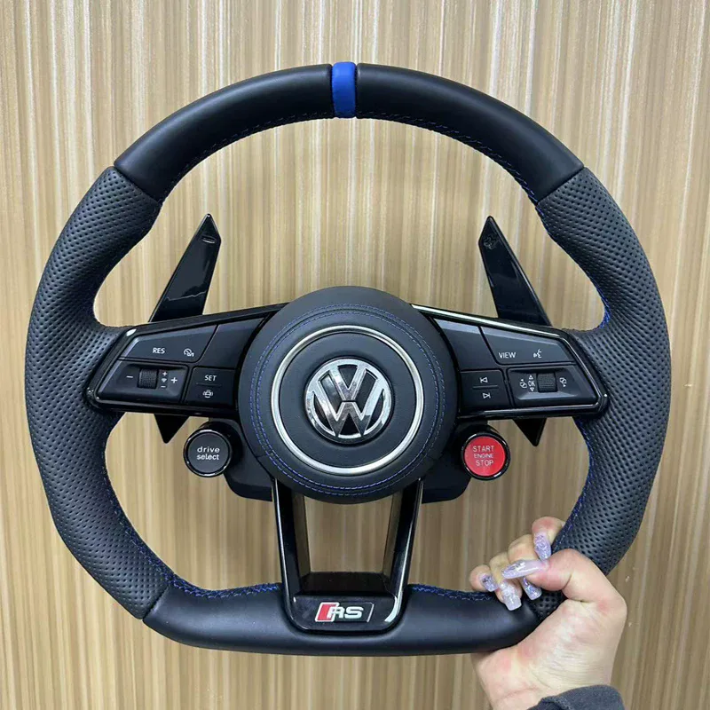 Contrast Stitching Genuine Leather Volkswagen VW Tiguan Steering Wheel For Golf 6 Golf5 MK7 MK6 MK5 MK4 | YINGGENE Contrast Stitching Genuine Leather Volkswagen VW Tiguan Steering Wheel For Golf 6 Golf5 MK7 MK6 MK5 MK4 โ Custom Steering Wheel