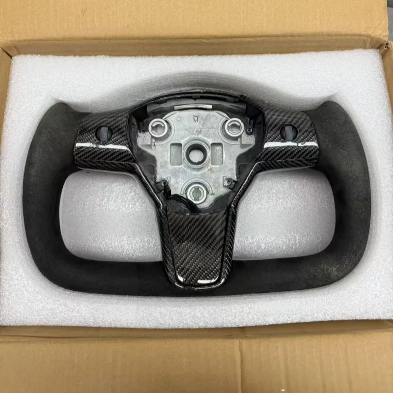 Customized Tesla Yoke Carbon Fiber Alcantara Steering Wheel for Model 3 Model Y | YINGGENE Custom Steering Wheels Customized Tesla Yoke Carbon Fiber Alcantara Steering Wheel for Model 3 Model Y