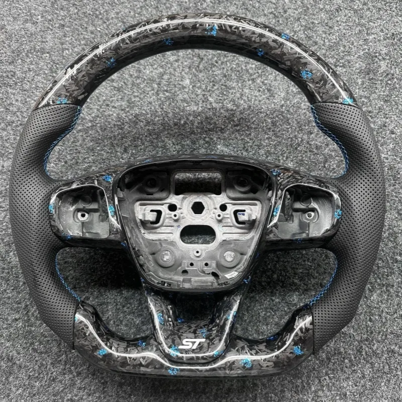 D-type Forged Carbon Fiber Leather Steering Wheel Ford Focus with Button Frame | YINGGENE Custom Steering Wheels D-type Forged Carbon Fiber Leather Steering Wheel Ford Focus with Button Frame