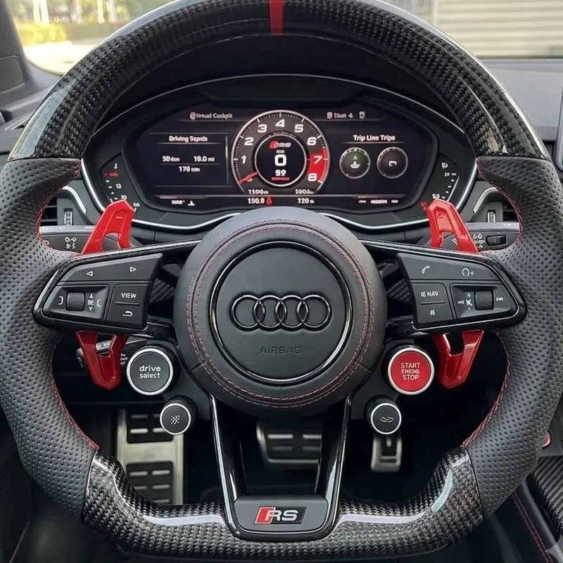 Gloss Carbon Audi RS Style Racing Steering Wheel Audi A5 RS3 RS5 RS7 S3 S5 S7 Steering Wheel | YINGGENE Gloss Carbon Audi RS Style Racing Steering Wheel Audi A5 RS3 RS5 RS7 S3 S5 S7 Steering Wheel โ Custom Steering Wheel