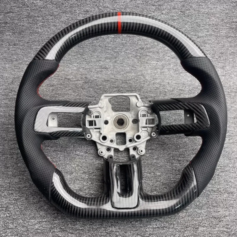 Mustang Steering Wheel 12 O'Clock Ring Ford Steering WheelFord Custom Real Carbon Fiber Mustang Steering Wheel | YINGGENE Custom Steering Wheels Mustang Steering Wheel 12 O'Clock Ring Ford Steering WheelFord Custom Real Carbon Fiber Mustang Steering Wheel