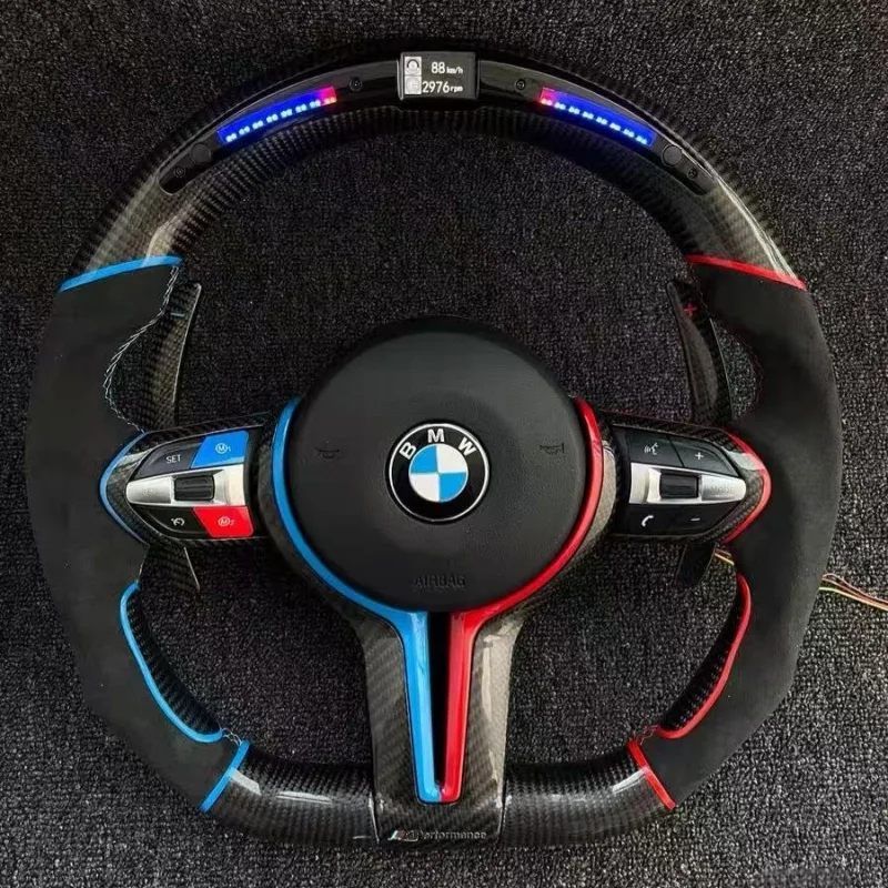 Real Carbon Fiber BMW F20 F30 F10 E90 M3 M2 M4 M5 M6 Alcantara Steering Wheel — Custom Steering Wheel