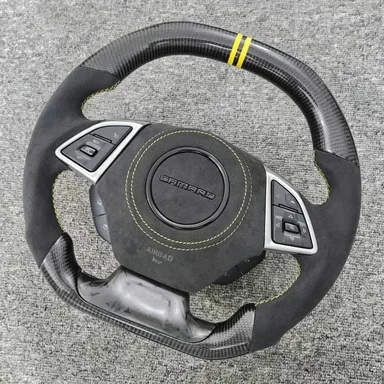 Specially for Chevrolet Corvette C7 Camaro Carbon Fiber Spliced Alcantara Steering Wheel Modification | YINGGENE Custom Steering Wheels Specially for Chevrolet Corvette C7 Camaro Carbon Fiber Spliced Alcantara Steering Wheel Modification