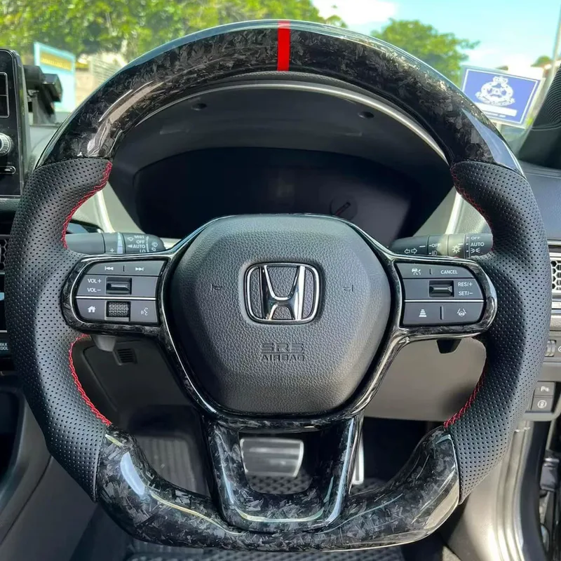 Suitable for Honda 11th Gen Civic Carbon Fiber Steering Wheel Modification HCRV Accord Integra Breeze Inspire Passport | YINGGENE Custom Steering Wheels Suitable for Honda 11th Gen Civic Carbon Fiber Steering Wheel Modification HCRV Accord Integra Breeze Inspire Passport