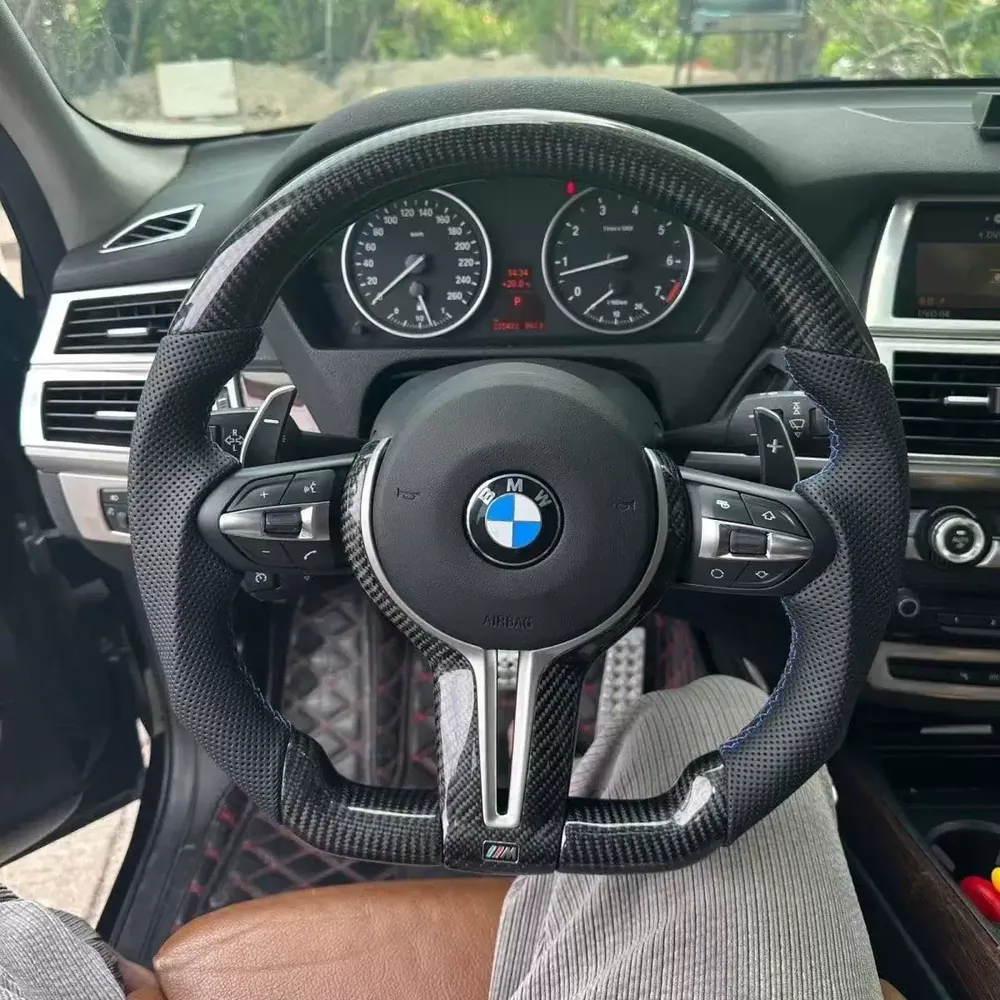 True Carbon Fiber F10 F11 F18 F01 F02 F03 F91 F92 F93  BMW Steering Wheel — Custom Steering Wheel