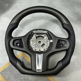 Real Carbon Fiber Matte Carbon Fiber Steering Wheel Suitable for BMW G12 G06 G05 G11 G22 G3 — Custom Steering Wheel
