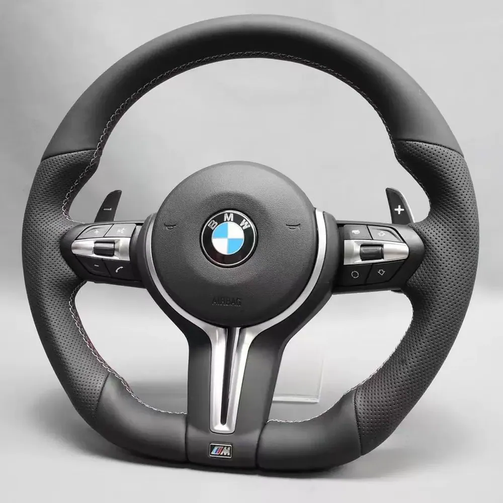 Genuine Nappa leather steering wheel suitable for BMW M3/M5/M6 E90 E92 F10 F15 F3018 (2012-2019) — Custom Steering Wheel