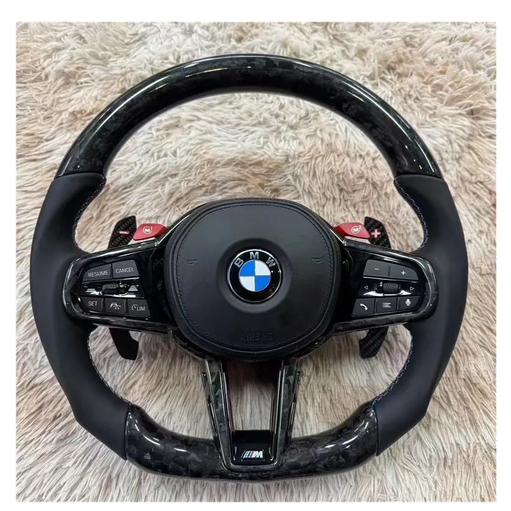 BMW Real Carbon Fiber Modification Steering Wheel Nappa Genuine Leather 3 Series M3 (2019-2025)-YG — Custom Steering Wheel