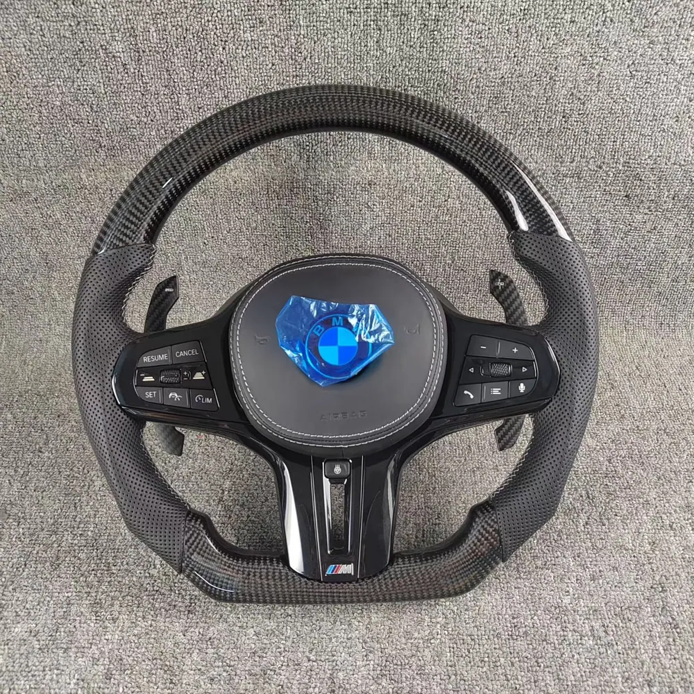 Custom BMW Real Carbon Fiber Steering Wheel 3 Series M3 G20 G21 G28 G80 G81 2019 - 2025  -  YINGGENE — Custom Steering Wheel