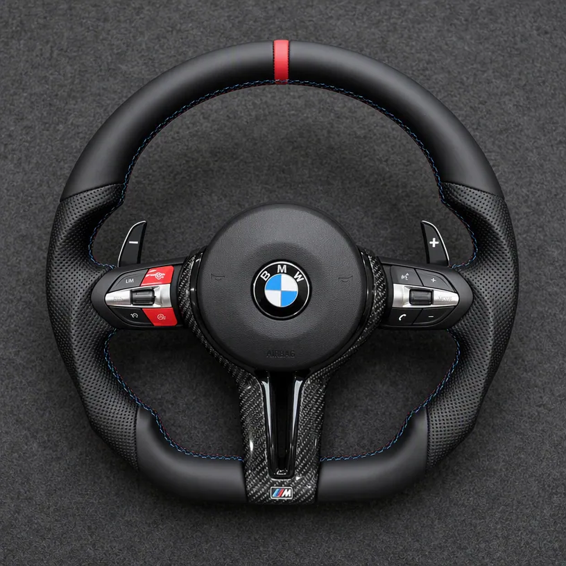For BMW 3 Series M3 F30 F31 F34 F35 F80 2012–2019 Custom Made Nappa Leather Steering Wheel-YINGGENE — Custom Steering Wheel