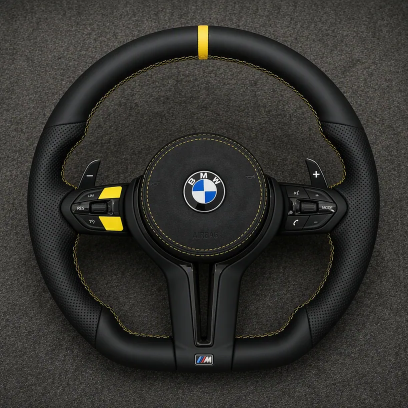 For BMW 7 Series F01 F02 F03 2009 – 2015 Custom Made Nappa Leather Steering Wheel-YINGGENE — Custom Steering Wheel