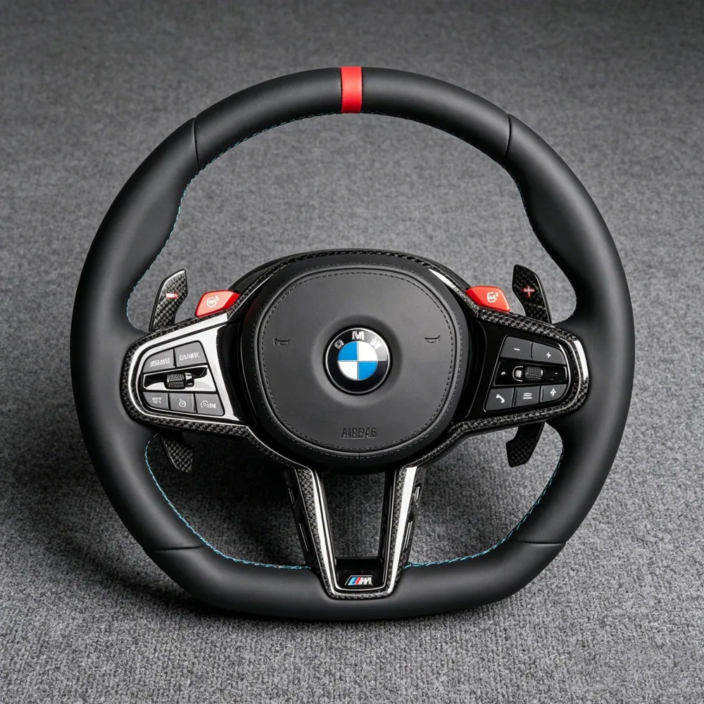Custom BMW Nappa Genuine Leather Steering Wheel 2 Series Coupe M2 G42 G87 2019 - 2025 - YGENE — Custom Steering Wheel