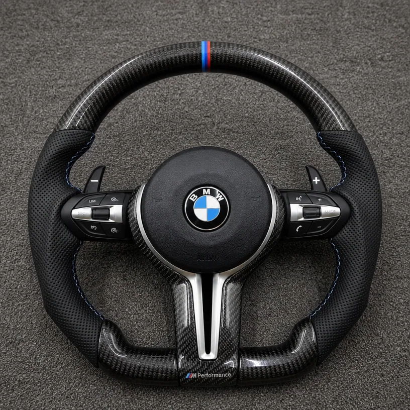 For BMW 5 Series M5 F10 F11 F18 F90 2011–2017 Custom Real Carbon Fiber Steering Wheel - YINGGENE — Custom Steering Wheel