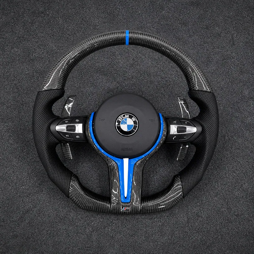 For BMW 7 Series F01 F02 F03 2009 – 2015 Custom Real Carbon Fiber Steering Wheel - YINGGENE — Custom Steering Wheel