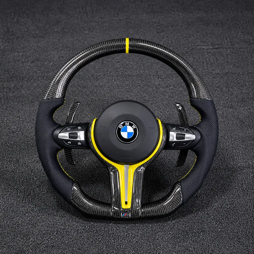 For BMW X5 Series F15 X5M F85 2014 – 2018 Custom Real Carbon Fiber Steering Wheel - YINGGENE — Custom Steering Wheel