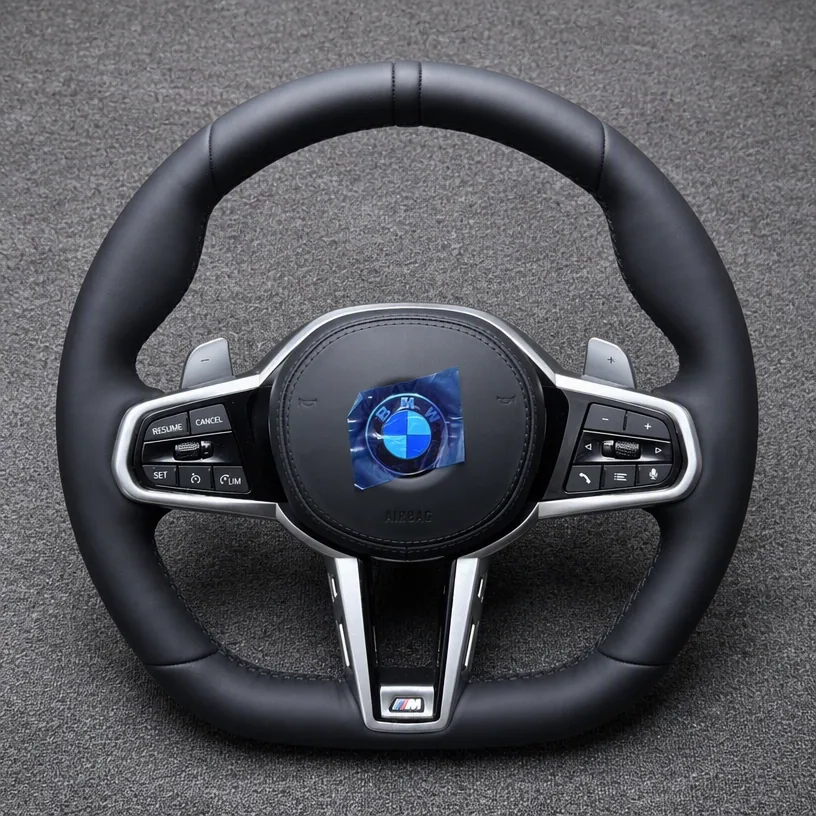 Custom BMW Nappa Genuine Leather Modified Steering Wheel X5 X5M G05 G18 G05M 2019-2025-YINGGEN — Custom Steering Wheel