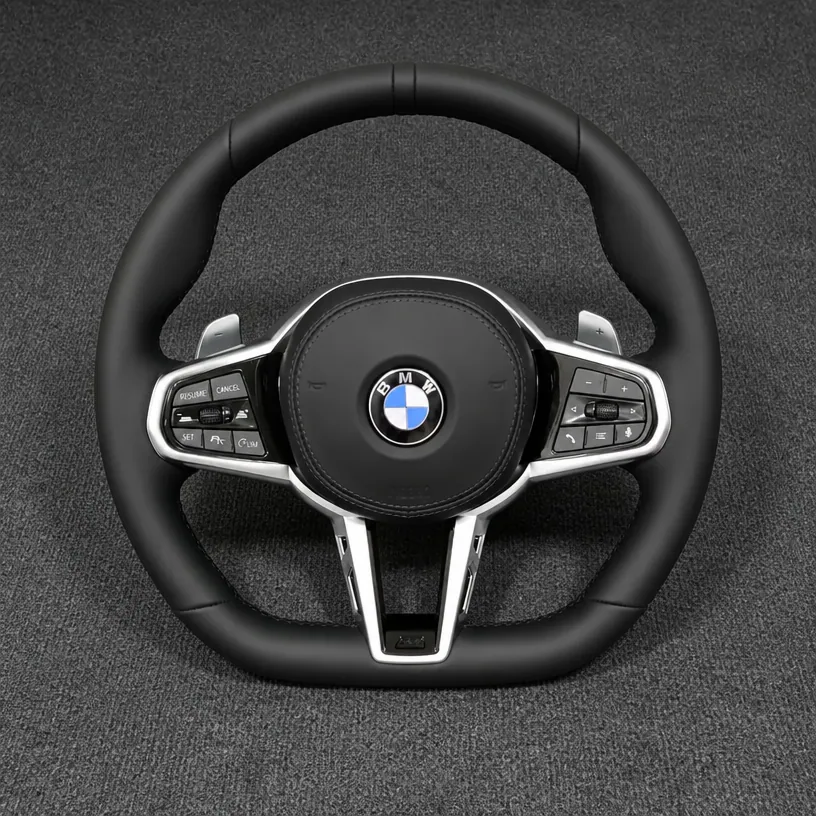 Custom BMW Nappa Genuine Leather Modified Steering Wheel 7 Series G11 G12 G70 2019-2025-YINGGEN — Custom Steering Wheel