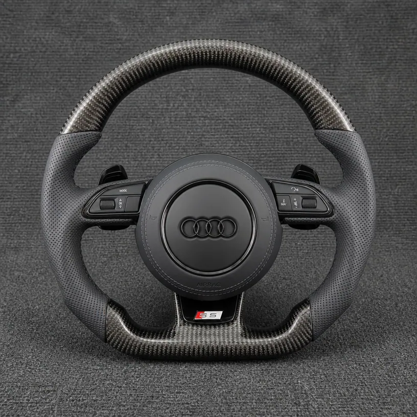 Custom Real Carbon Fiber Steering Wheel for Audi A3 S3 RS3 8L 8P 8V 8Y 1996-2026 - YINGGENE — Custom Steering Wheel