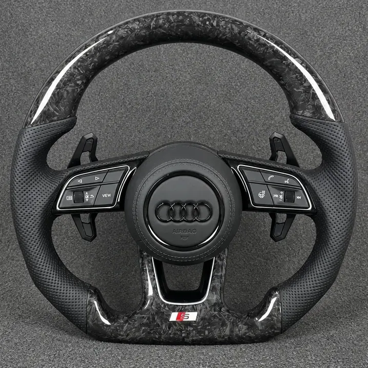 Custom Real Carbon Fiber Steering Wheel for Audi A3 S3 RS3 8L 8P 8V 8Y 1996-2026 - YINGGENE — Custom Steering Wheel