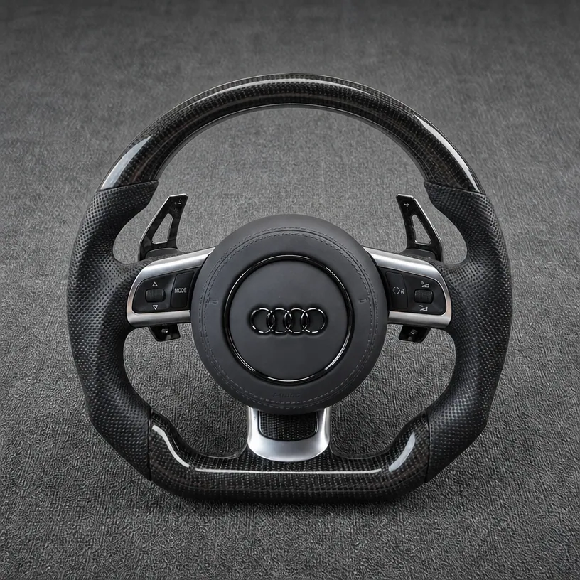 Custom Real Carbon Fiber Steering Wheel for Audi TTS TTRS TT Coupe Roadster 1998-2026 - YINGGENE — Custom Steering Wheel