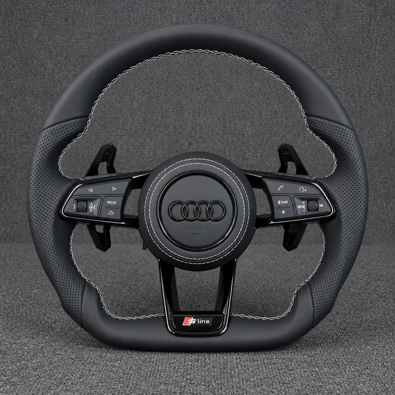 Custom Nappa leather Steering Wheel for Audi R8 Type42 Type4S 2006?2024 Coupé Spyder - YINGGENE — Custom Steering Wheel