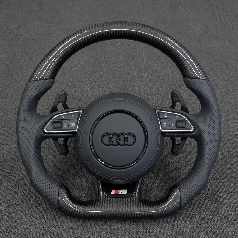 Audi A8 S8 D2 D3 D4 D5 Custom Real Carbon Fiber Steering Wheel 1994-2026 - YINGGEN — Custom Steering Wheel