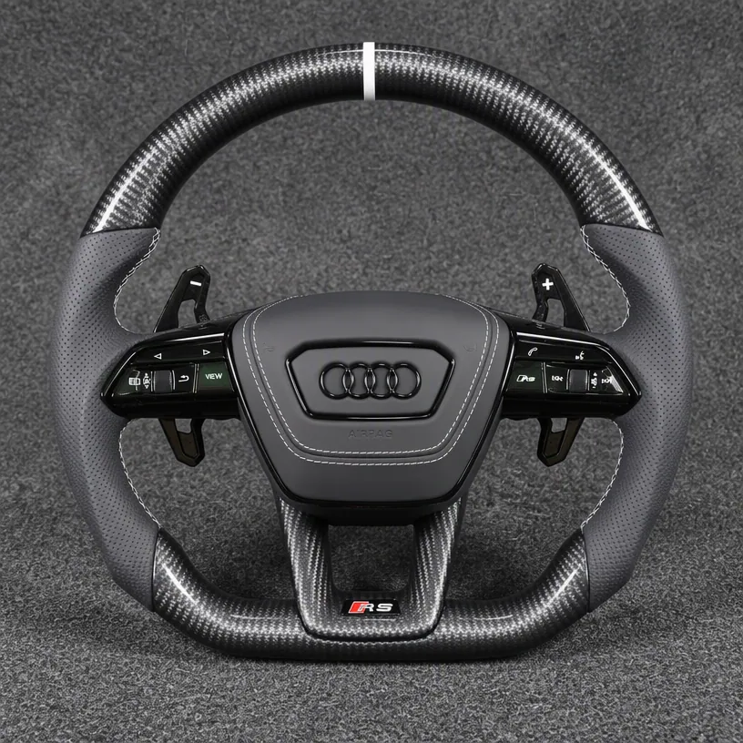 Custom Genuine Carbon Fiber & Alcantara Steering Wheel for Audi TT TTS TTRS 8N 8J 8S FV 1998 ? 2023 Coupe / Roadster - YINGGENE — Custom Steering Wheel