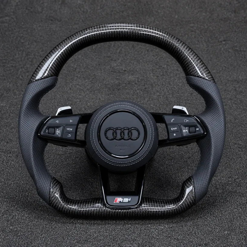 Custom Genuine Carbon Fiber & Alcantara Steering Wheel for Audi TT TTS TTRS 8N 8J 8S FV 1998 ? 2023 Coupe / Roadster - YINGGENE — Custom Steering Wheel