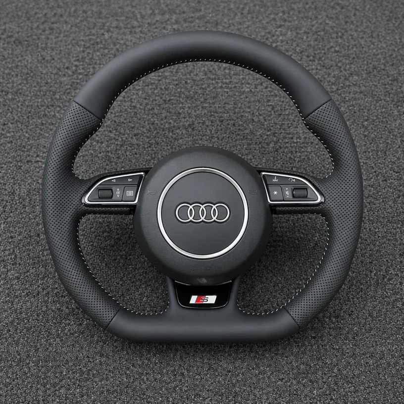 Audi A4 S4 RS4 A5 Coupe Sportback S5 RS5 B5 B6 B7 B8 B9 8T 8F F 196-2026 Custom Nappa Genuine Leather Steering Wheel - YINGGENE — Custom Steering Wheel