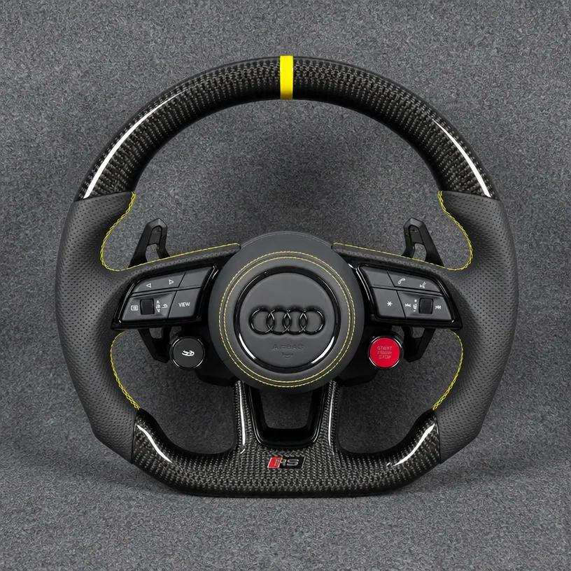 Custom Genuine Carbon Fiber & Napa leather Steering Wheel for Audi Q7 SQ7 RSQ7 4L 4M 2005?2026 - YINGGENE — Custom Steering Wheel