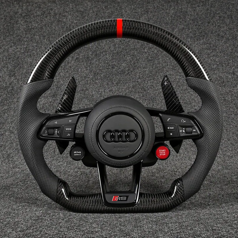 Custom Genuine Carbon Fiber & Napa leather Steering Wheel for Audi Q5 SQ5 8R FY 2008?2026 Audi Q7 Sportback - YINGGENE — Custom Steering Wheel