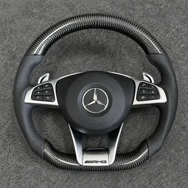 Mercedes AMG A B C E S GLC GLE 2003-2026 W203-W206 W211-W214 Custom Carbon Fiber Steering Wheel - YINGGENE — Custom Steering Wheel