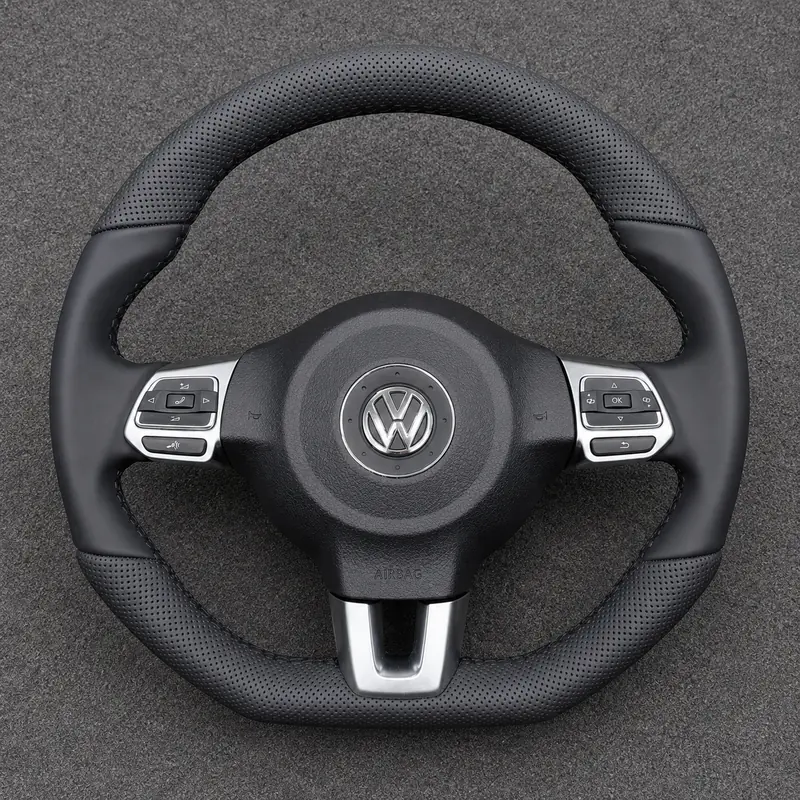 Volkswagen Golf 5 PQ34 GTI R32 (VR6 AWD) 1997-2004 Custom Nappa Genuine Leather Steering Wheel - YINGGENE — Custom Steering Wheel