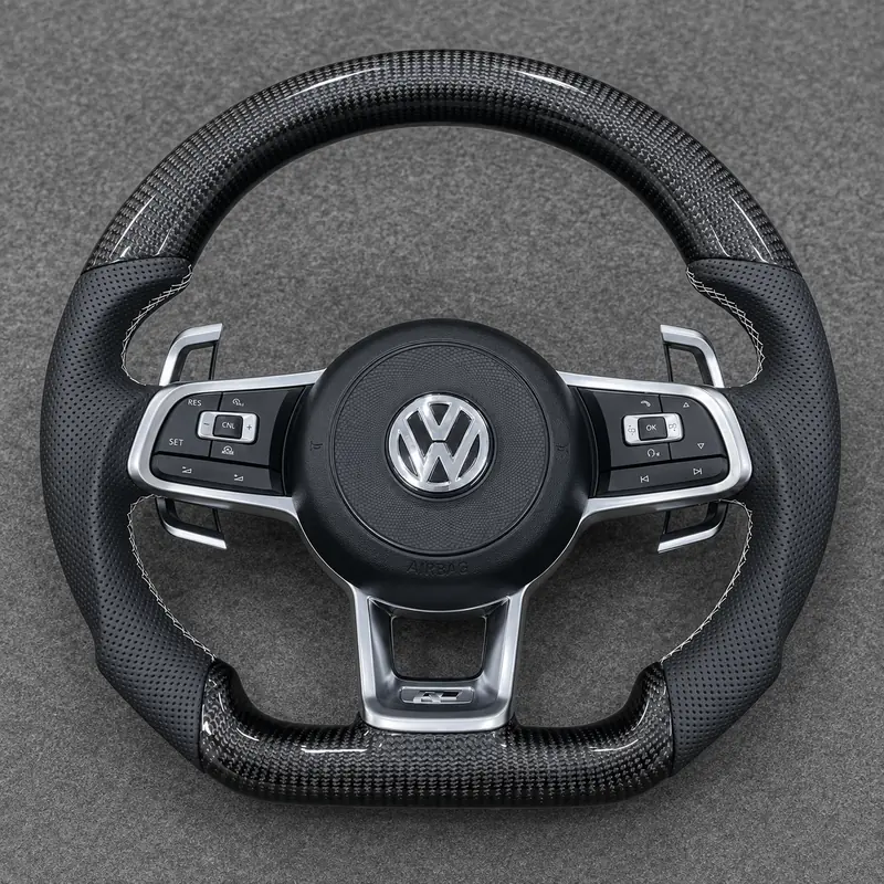 Volkswagen Golf 7 5G1 MQB GTI Golf R 2012-2017 Custom Real Carbon Fiber Steering Wheel - YINGGENE — Custom Steering Wheel