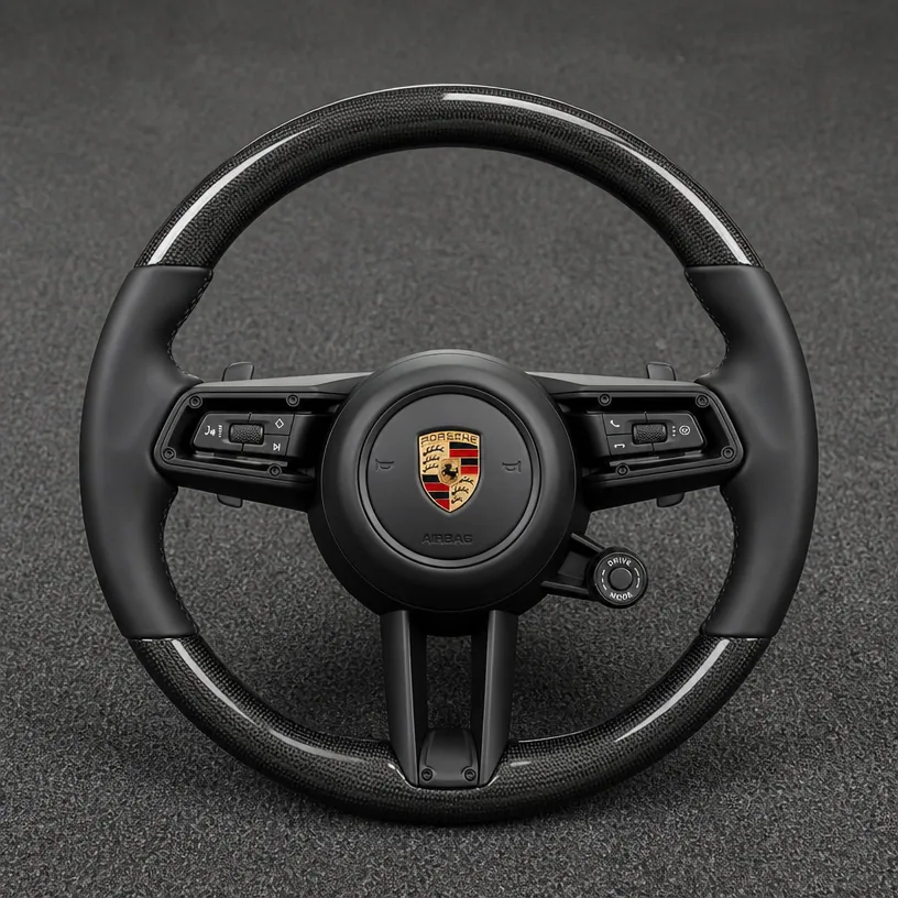 Custom Porsche 911 992 Series Real Carbon Fiber Steering Wheel 2004-2026 - YINGGEN — Custom Steering Wheel