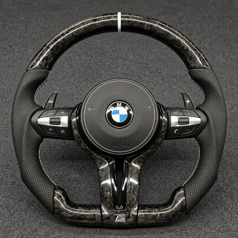 Custom BMW E/F Series M Performance Real Forged Carbon Fiber Steering Wheel — Custom Steering Wheel